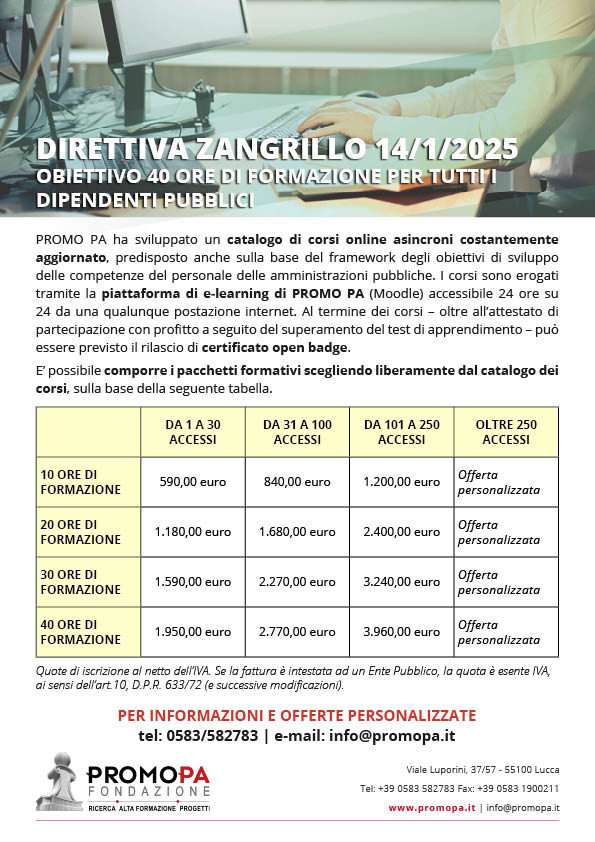 Pacchetti formazione fad